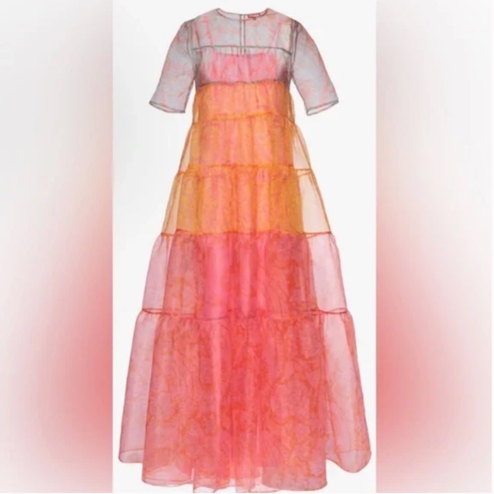 STAUD The Hyacinth Dress | Floral Wave Multi ES size 3X